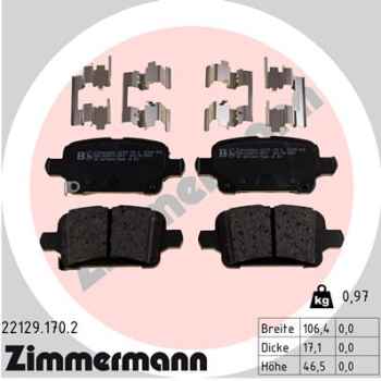 Zimmermann Brake pads for OPEL INSIGNIA B Sports Tourer (Z18) rear