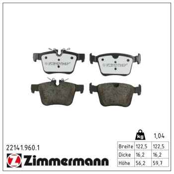 Zimmermann rd:z Brake pads for JAGUAR XF II (X260) rear