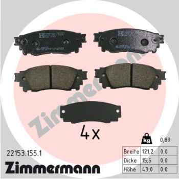 Zimmermann Bremsbeläge für LEXUS NX (_Z1_) hinten