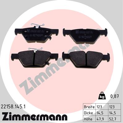 Zimmermann Brake pads for SUBARU OUTBACK (BS) rear