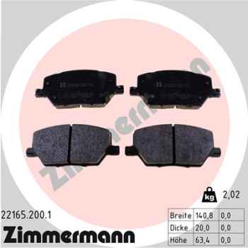 Zimmermann Brake pads for JEEP RENEGADE Geländewagen geschlossen (BU, B1) front
