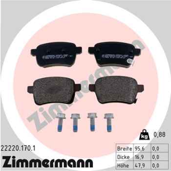 Zimmermann Brake pads for OPEL ADAM (M13) rear