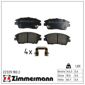 Zimmermann Bremsbeläge für HYUNDAI ix35 (LM, EL, ELH) vorne