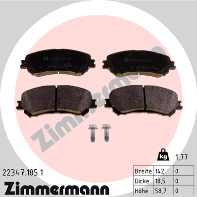 Zimmermann Brake pads for RENAULT GRAND SCÉNIC IV (R9_) front