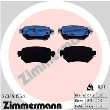 Zimmermann Brake pads for MAZDA 6 Kombi (GJ, GL) rear