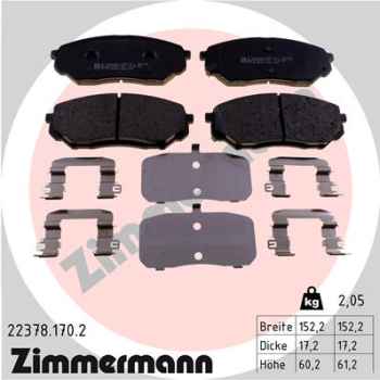 Zimmermann Brake pads for KIA SORENTO III (UM) front
