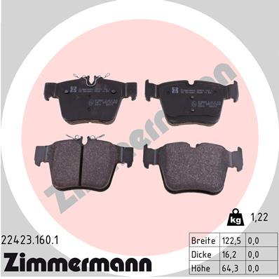 Zimmermann Brake pads for MERCEDES-BENZ GLC (X253) rear