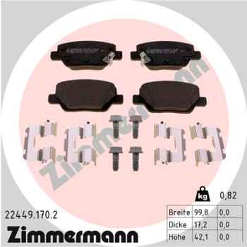 Zimmermann Brake pads for FIAT TIPO Schrägheck (356_) rear