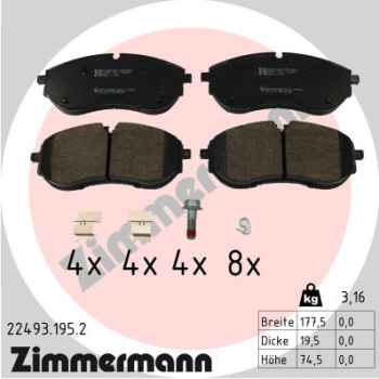Zimmermann Brake pads for VW GRAND CALIFORNIA Camper (SCB, SCC) front