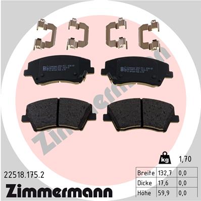 Zimmermann Brake pads for HYUNDAI ELANTRA VI Stufenheck (AD, ADA) front