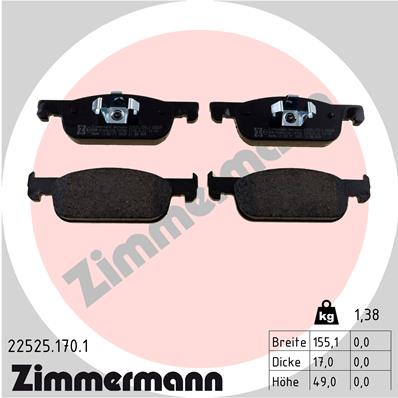 Zimmermann Brake pads for RENAULT CLIO IV Grandtour (KH_) front