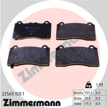 Zimmermann Brake pads for FORD FOCUS III front
