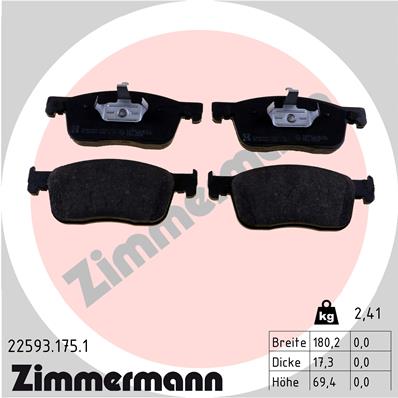 Zimmermann Brake pads for CITROËN SPACETOURER (V_) front