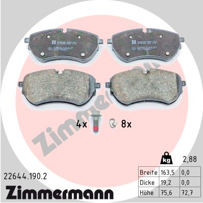 Zimmermann Bremsbeläge für VW AMAROK Pritsche/Fahrgestell (S1B, S6B, S7B) vorne