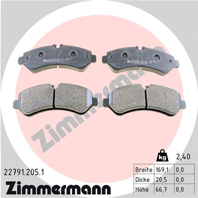 Zimmermann Brake pads for MERCEDES-BENZ SPRINTER 5-t Pritsche/Fahrgestell (B907) rear
