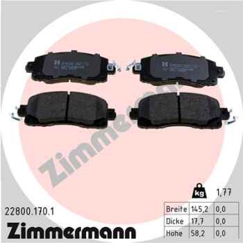 Zimmermann Brake pads for SUBARU IMPREZA Schrägheck (GT_) front