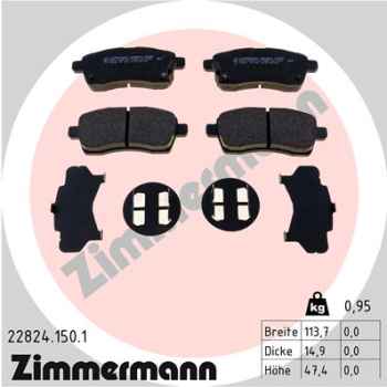 Zimmermann Brake pads for SUZUKI IGNIS III (MF) front