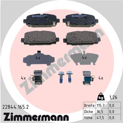 Zimmermann Brake pads for JEEP COMPASS (MP, M6) rear