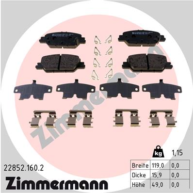 Zimmermann Brake pads for HONDA CR-V V (RW_, RT_) rear