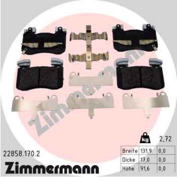 Zimmermann Brake pads for KIA STINGER (CK) front