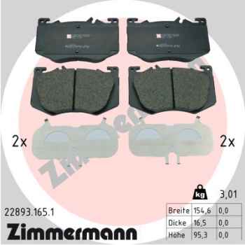 Zimmermann Brake pads for MERCEDES-BENZ A-KLASSE (W177) front