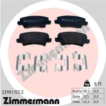 Zimmermann Brake pads for KIA PICANTO (TA) rear