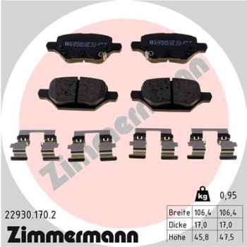 Zimmermann Brake pads for CHEVROLET TRAX rear