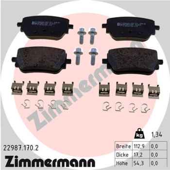 Zimmermann Brake pads for MERCEDES-BENZ A-KLASSE (W177) rear