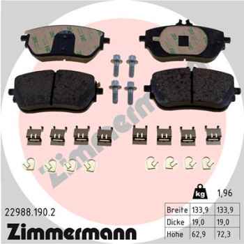 Zimmermann Brake pads for MERCEDES-BENZ B-KLASSE (W247) front