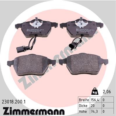 Zimmermann Brake pads for AUDI A4 Avant (8E5, B6) front