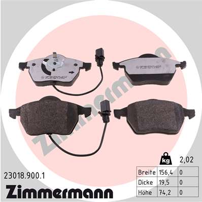 Zimmermann rd:z Bremsbeläge für AUDI A4 Cabriolet (8H7, B6, 8HE, B7) vorne