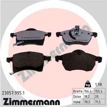 Zimmermann rd:z Brake pads for OPEL ASTRA G Cabriolet (T98) front