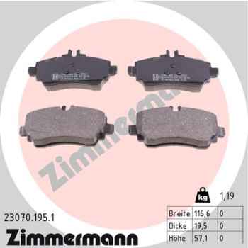 Zimmermann Brake pads for MERCEDES-BENZ VANEO (414) front