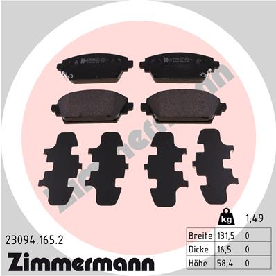 Zimmermann Brake pads for NISSAN ALMERA TINO (V10) front