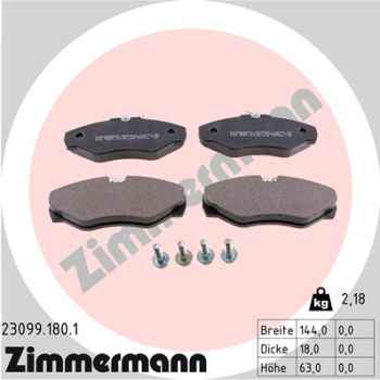 Zimmermann Brake pads for RENAULT TRAFIC II Bus (JL) front