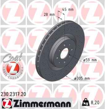 Zimmermann Brake Disc for ABARTH 500E Schrägheck (332_) front