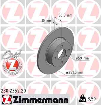 Zimmermann Brake Disc for FIAT CROMA (154_) rear