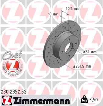 Zimmermann Sport Brake Disc for LANCIA THEMA (834_) rear