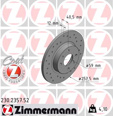 Zimmermann Sport Brake Disc for FIAT PUNTO (176_) front