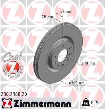 Zimmermann Brake Disc for FIAT CROMA (194_) front