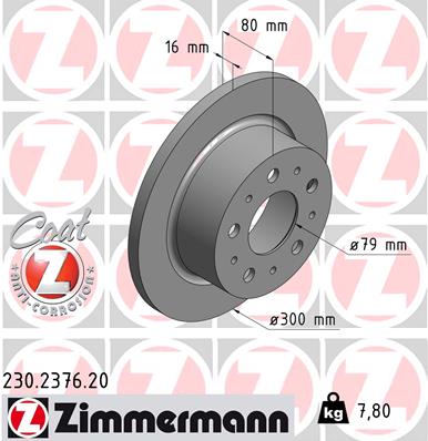 Zimmermann Brake Disc for FIAT DUCATO Kasten (250_, 290_) rear