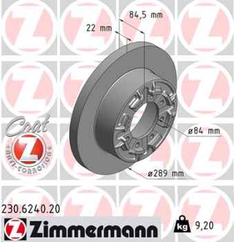 Zimmermann Brake Disc for IVECO DAILY III Pritsche/Fahrgestell rear