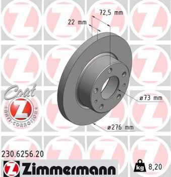 Zimmermann Brake Disc for IVECO DAILY III Kasten/Kombi front