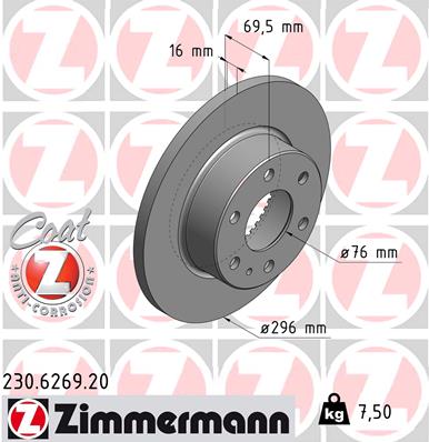 Zimmermann Brake Disc for IVECO DAILY IV Kasten/Kombi rear