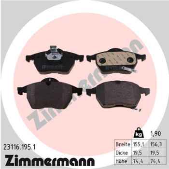 Zimmermann Brake pads for SAAB 9-5 (YS3E) front
