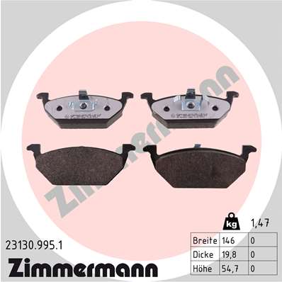 Zimmermann rd:z Brake pads for VW POLO (6R1, 6C1) front
