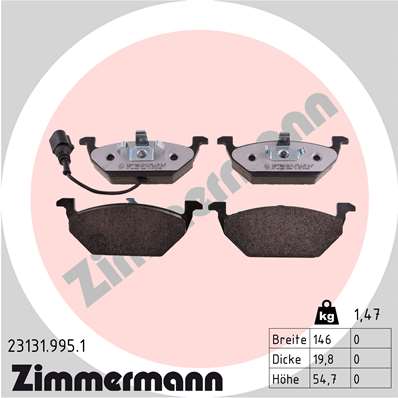Zimmermann rd:z Brake pads for VW BORA Variant (1J6) front