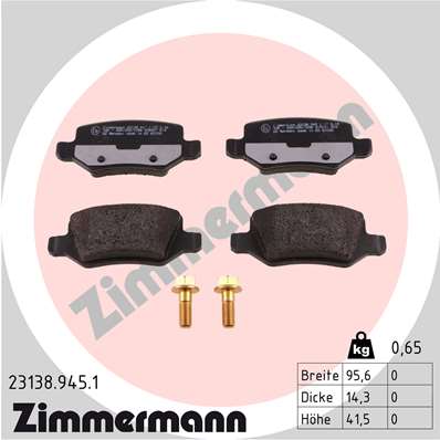 Zimmermann rd:z Brake pads for MERCEDES-BENZ A-KLASSE (W168) rear