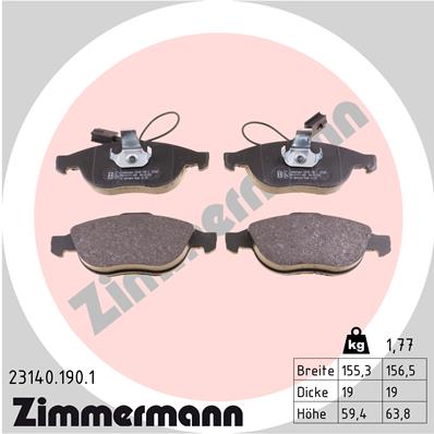 Zimmermann Brake pads for LANCIA LYBRA SW (839_) front