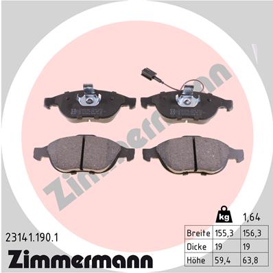 Zimmermann Brake pads for ALFA ROMEO 156 Sportwagon (932_) front